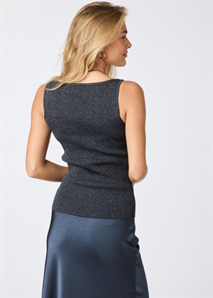 Talia glitter knit top Midnight Blue Neo Noir 